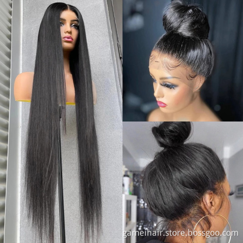 Wholesale Very Long 40 Inch 250% Density Hd Full Lace Frontal Closure Wig.Cheap 100% Brazilian Virgin Human Hair Lace Front Wigs